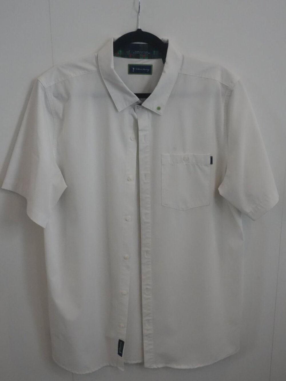 William Murray Golf Short Sleeve Button-Up Shirt White Men's L